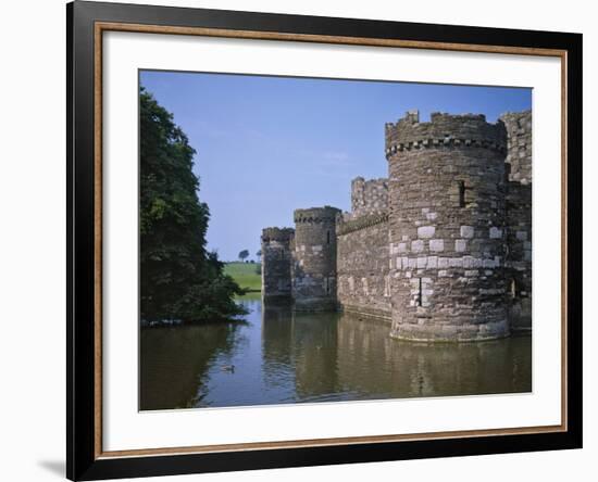 Moat and Outer Curtain Wall at Beaumaris Castle-Nigel Blythe-Framed Photographic Print