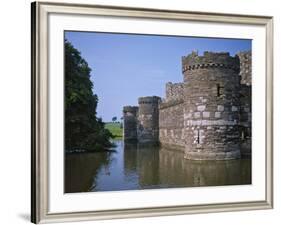 Moat and Outer Curtain Wall at Beaumaris Castle-Nigel Blythe-Framed Photographic Print