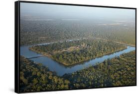 Moat around Angkor Wat, Siem Reap, Cambodia-David Wall-Framed Stretched Canvas