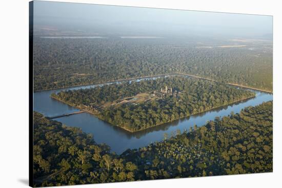 Moat around Angkor Wat, Siem Reap, Cambodia-David Wall-Stretched Canvas