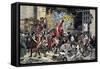 Mob Liberating Prisoners after Capturing the Bastille in the French Revolution-null-Framed Stretched Canvas