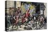 Mob Liberating Prisoners after Capturing the Bastille in the French Revolution-null-Stretched Canvas