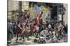 Mob Liberating Prisoners after Capturing the Bastille in the French Revolution-null-Stretched Canvas