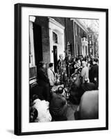 Mob Scene Outside President-Elect John Kennedy's Georgetown Home-null-Framed Photo