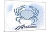 Mobile, Alabama - Crab - Blue - Coastal Icon-Lantern Press-Mounted Art Print