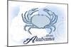 Mobile, Alabama - Crab - Blue - Coastal Icon-Lantern Press-Mounted Art Print