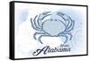 Mobile, Alabama - Crab - Blue - Coastal Icon-Lantern Press-Framed Stretched Canvas