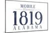 Mobile, Alabama - Established Date (Blue)-Lantern Press-Mounted Art Print