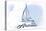 Mobile, Alabama - Sailboat - Blue - Coastal Icon-Lantern Press-Stretched Canvas