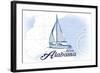 Mobile, Alabama - Sailboat - Blue - Coastal Icon-Lantern Press-Framed Art Print