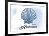 Mobile, Alabama - Scallop Shell - Blue - Coastal Icon-Lantern Press-Framed Art Print