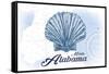 Mobile, Alabama - Scallop Shell - Blue - Coastal Icon-Lantern Press-Framed Stretched Canvas