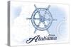 Mobile, Alabama - Ship Wheel - Blue - Coastal Icon-Lantern Press-Stretched Canvas