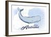 Mobile, Alabama - Whale - Blue - Coastal Icon-Lantern Press-Framed Art Print