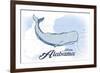 Mobile, Alabama - Whale - Blue - Coastal Icon-Lantern Press-Framed Premium Giclee Print