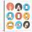 Mobile Communication Flat Icons Set-bloomua-Stretched Canvas