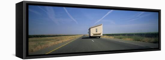 Mobile Home Moving on a Road, Interstate 5, Central Valley, California, USA-null-Framed Stretched Canvas