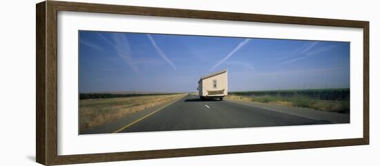 Mobile Home Moving on a Road, Interstate 5, Central Valley, California, USA-null-Framed Photographic Print