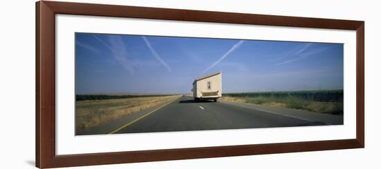 Mobile Home Moving on a Road, Interstate 5, Central Valley, California, USA-null-Framed Photographic Print