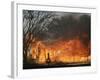 Mobile Home Sits Competely Engulfed in Flames in South Arlington, Texas-null-Framed Photographic Print