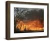 Mobile Home Sits Competely Engulfed in Flames in South Arlington, Texas-null-Framed Photographic Print