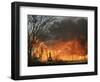 Mobile Home Sits Competely Engulfed in Flames in South Arlington, Texas-null-Framed Photographic Print