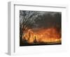 Mobile Home Sits Competely Engulfed in Flames in South Arlington, Texas-null-Framed Photographic Print