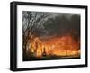 Mobile Home Sits Competely Engulfed in Flames in South Arlington, Texas-null-Framed Photographic Print