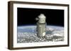 Mobile Maintenance Platform in Low Earth Orbit-Stocktrek Images-Framed Art Print