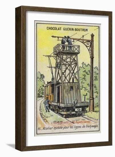 Mobile Platform for Repairing Overhead Power Lines on Tramways-null-Framed Giclee Print