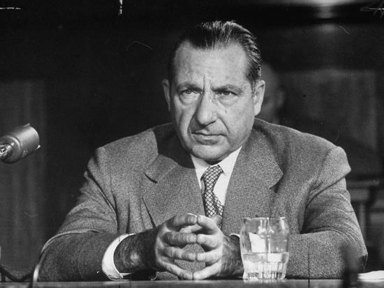 Mobster Frank Costello Appearing at Kefauver Senate Crime Investigating Committe Hearings Photographic Print | AllPosters.com