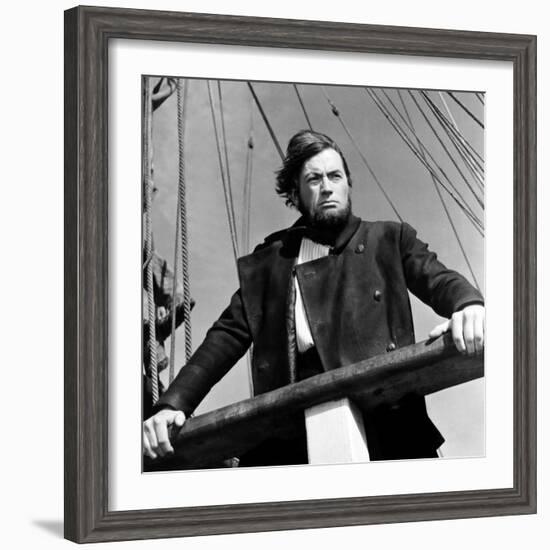 Moby Dick, Gregory Peck, 1956-null-Framed Photo