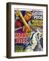 Moby Dick, Gregory Peck on French Poster Art, 1956-null-Framed Art Print