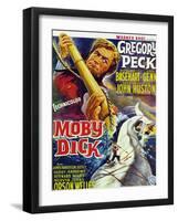 Moby Dick, Gregory Peck on French Poster Art, 1956-null-Framed Art Print