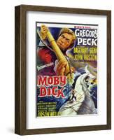 Moby Dick, Gregory Peck on French Poster Art, 1956-null-Framed Art Print