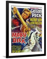 Moby Dick, Gregory Peck on French Poster Art, 1956-null-Framed Art Print