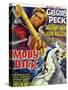 Moby Dick, Gregory Peck on French Poster Art, 1956-null-Stretched Canvas