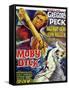 Moby Dick, Gregory Peck on French Poster Art, 1956-null-Framed Stretched Canvas