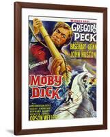 Moby Dick, Gregory Peck on French Poster Art, 1956-null-Framed Premium Giclee Print