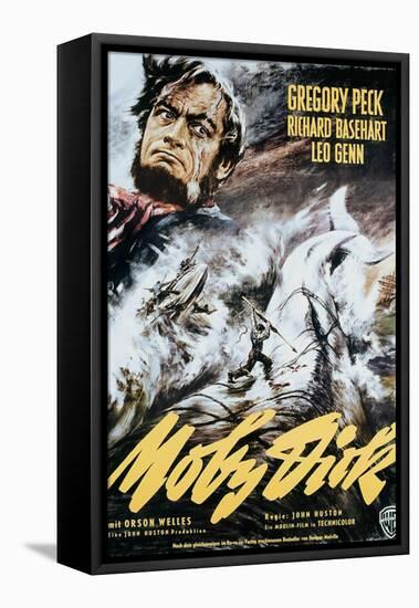 Moby Dick, Gregory Peck on Italian Poster Art, 1956-null-Framed Stretched Canvas