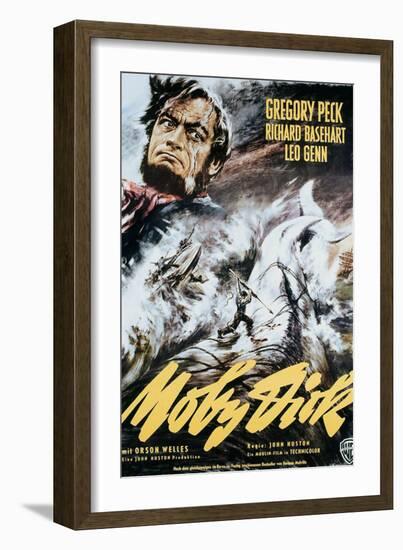 Moby Dick, Gregory Peck on Italian Poster Art, 1956-null-Framed Art Print