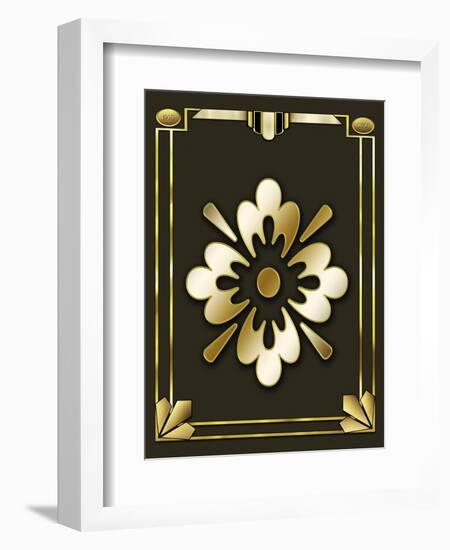 Mocha 4 Frame 1-Art Deco Designs-Framed Giclee Print