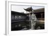 Mochou Lake, Water Garden with Water Lilies and a Statue of Mochou in Nanking or Nanjing, China-null-Framed Giclee Print