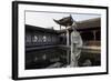 Mochou Lake, Water Garden with Water Lilies and a Statue of Mochou in Nanking or Nanjing, China-null-Framed Giclee Print