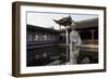 Mochou Lake, Water Garden with Water Lilies and a Statue of Mochou in Nanking or Nanjing, China-null-Framed Giclee Print