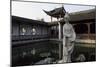 Mochou Lake, Water Garden with Water Lilies and a Statue of Mochou in Nanking or Nanjing, China-null-Mounted Giclee Print