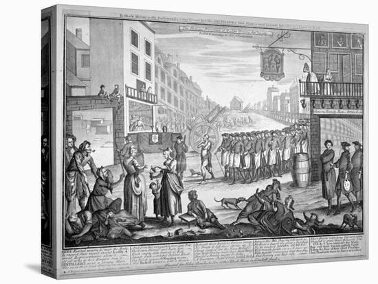 Mock funeral procession in St Giles, London, 1751-Anon-Stretched Canvas