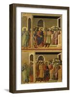 Mocking of Christ and Christ before Pilate-Duccio Di buoninsegna-Framed Giclee Print