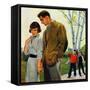 "Mocking Romance", March 31, 1951-George Hughes-Framed Stretched Canvas