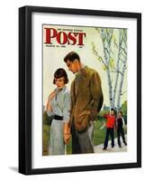 "Mocking Romance" Saturday Evening Post Cover, March 31, 1951-George Hughes-Framed Giclee Print